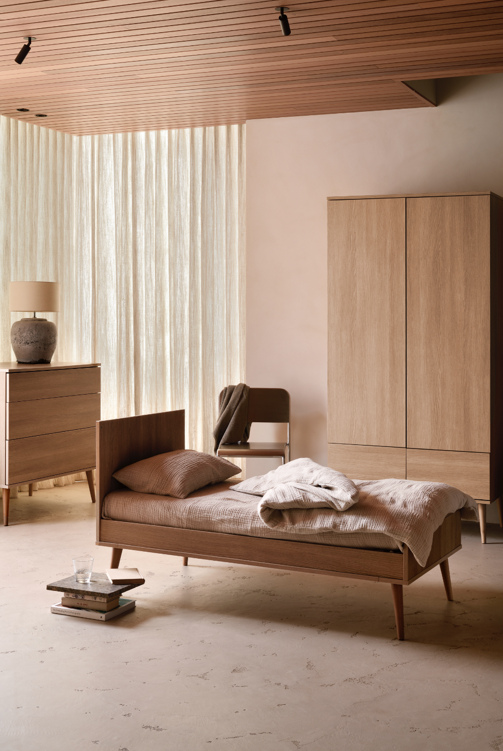 Flow Łóżko Rosnące - 140 x 70 cm - Honey Ash