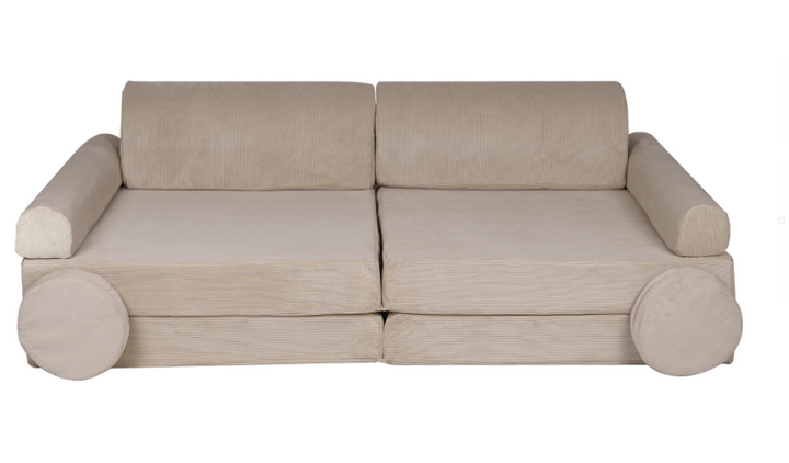 Meow Baby Modular Sofa for Kids Velvet Cord Ecru - Hola BB