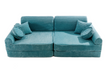 Meow Baby Modular Sofa for Kids Velvet Cord Turquoise - Hola BB