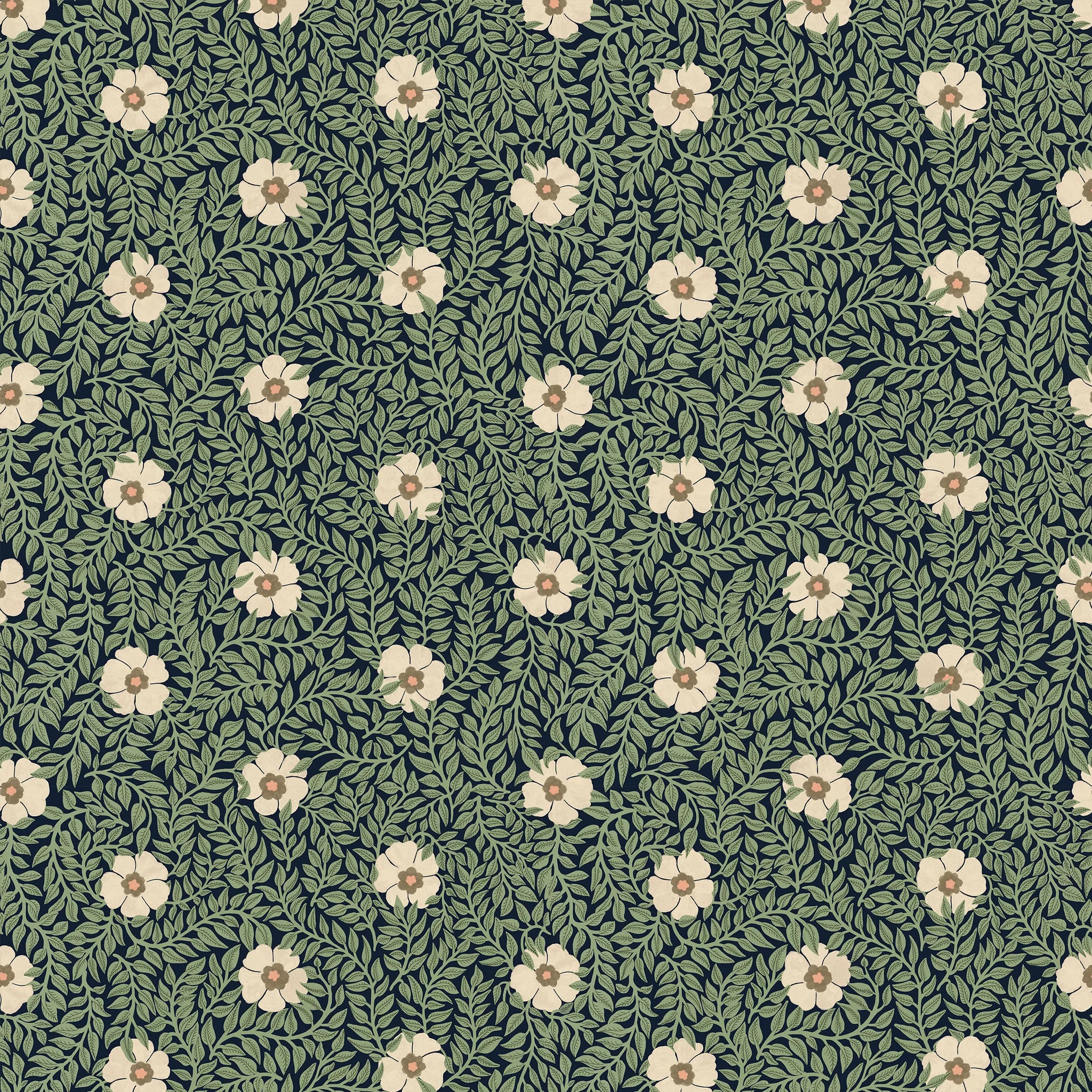 Summer Gray Kicki Wallpaper Green and Cream - Hola BB