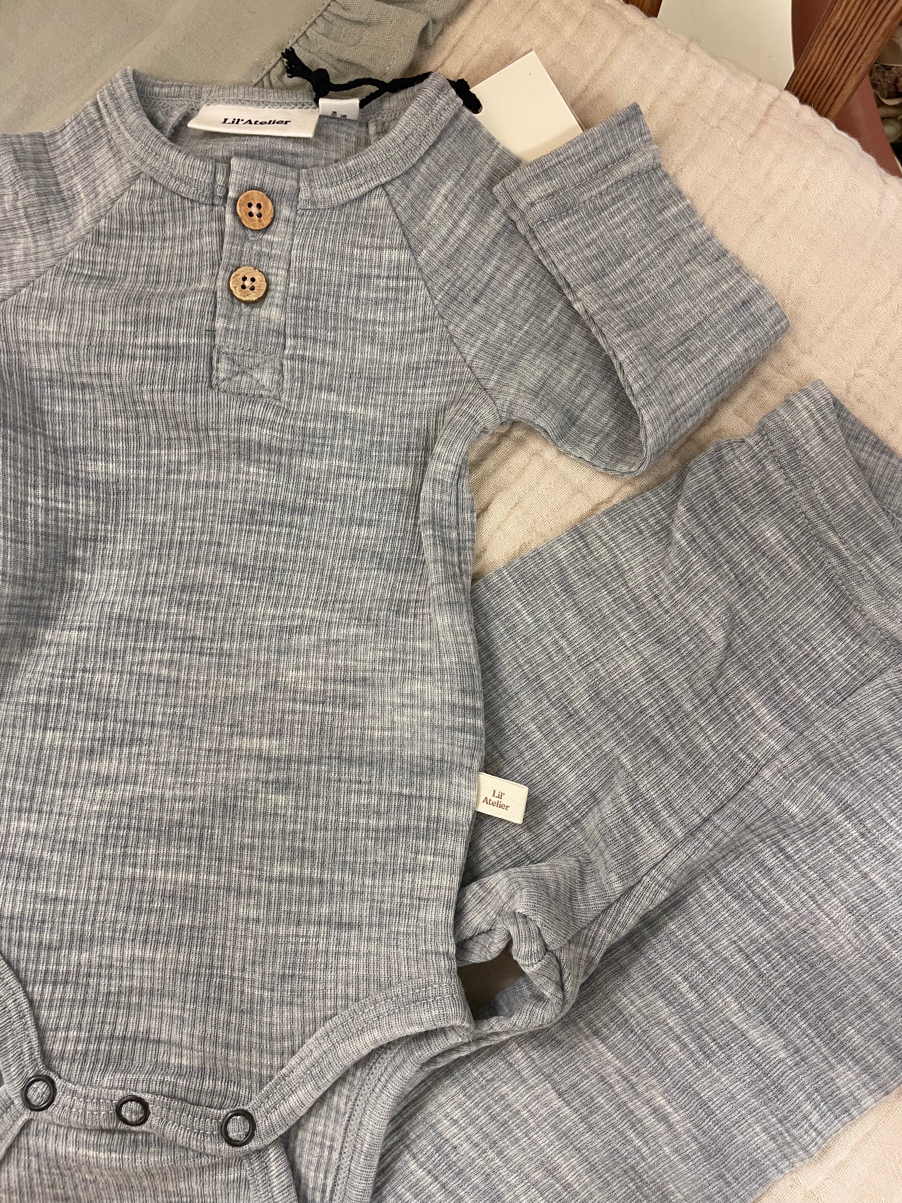 Lil' Atelier Fabel Wool Body - Grey Melange  - Hola BB