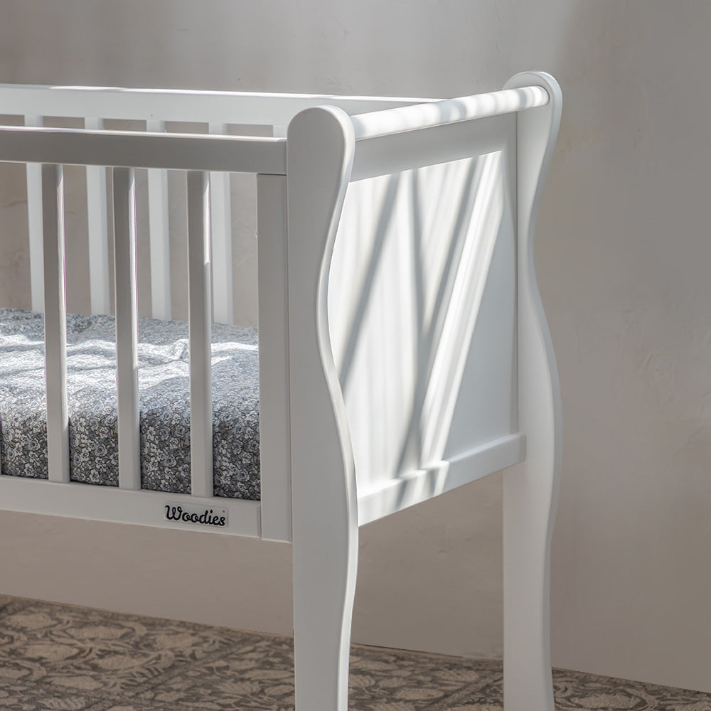 Woodies Noble Mini Crib 90x40cm - White  - Hola BB