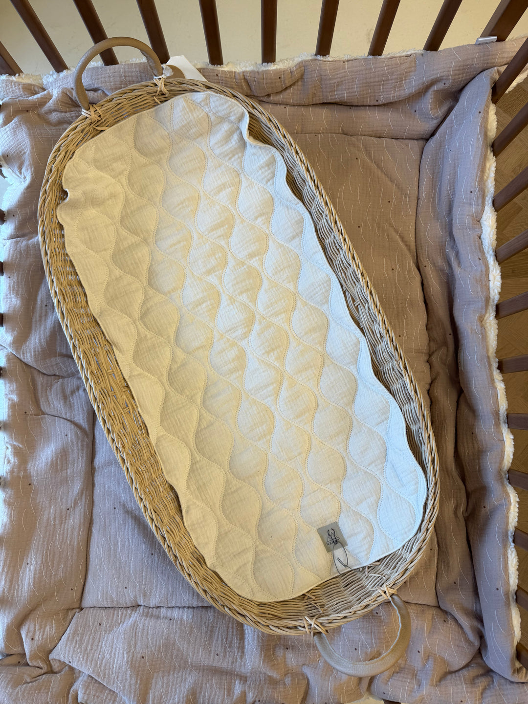 Inlegkussen voor kinderwagen en wieg, van biologisch katoen — Cotton Wave