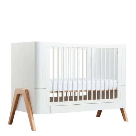 Gaia Baby Hera Cot Bed - Scandi-White | Natural  - Hola BB