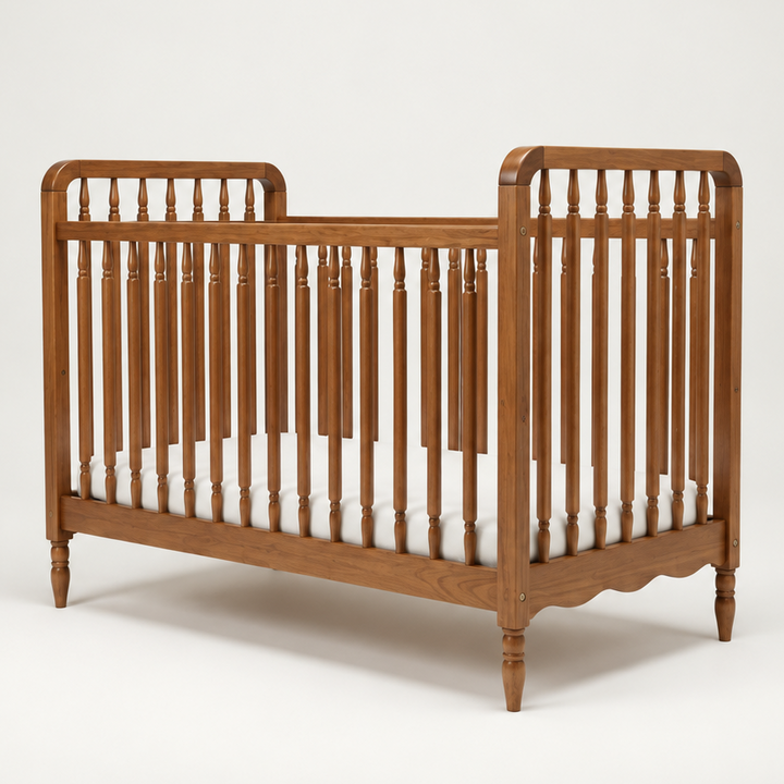 Lettino Heritage Vintage con sponda per bambino - Noce