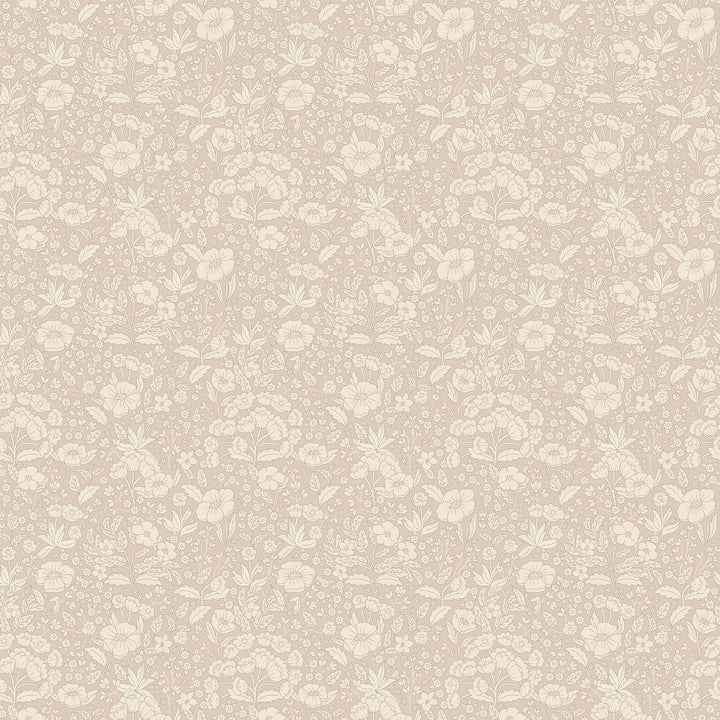 Summer Gray Doris Wallpaper Doris Dusty Pink - Hola BB