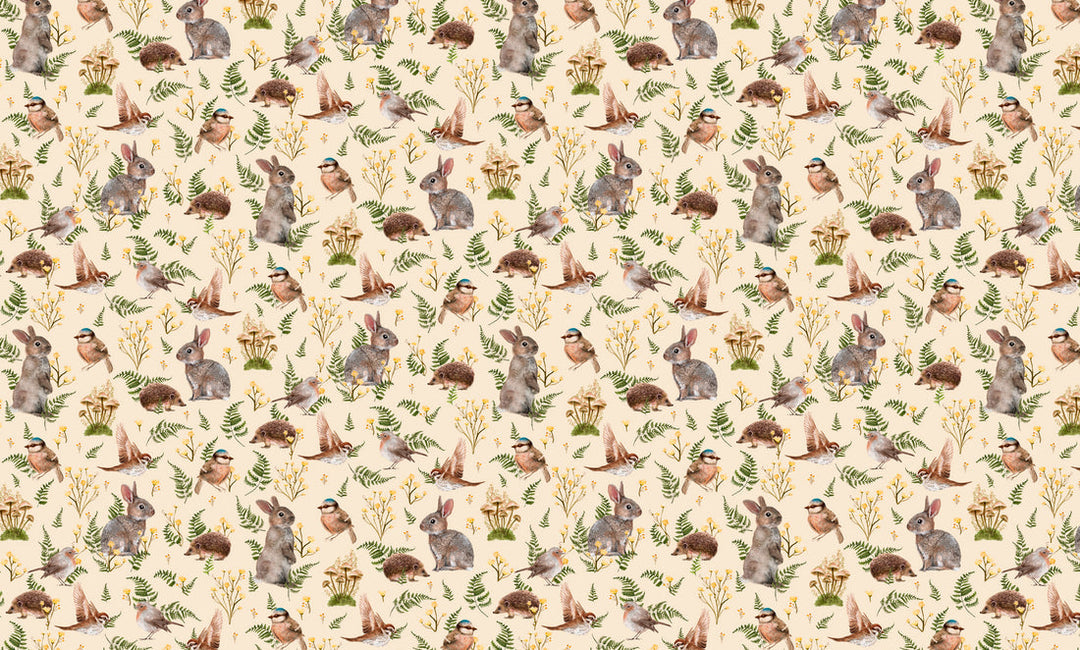 Summer Gray Birds & Bunnies Wallpaper  - Hola BB